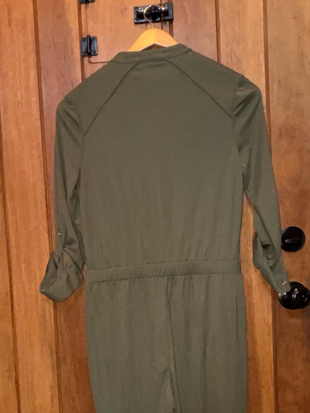 Chico's Olive Utility Ruffle-Front Jumpsuit - Picture 4 of 4